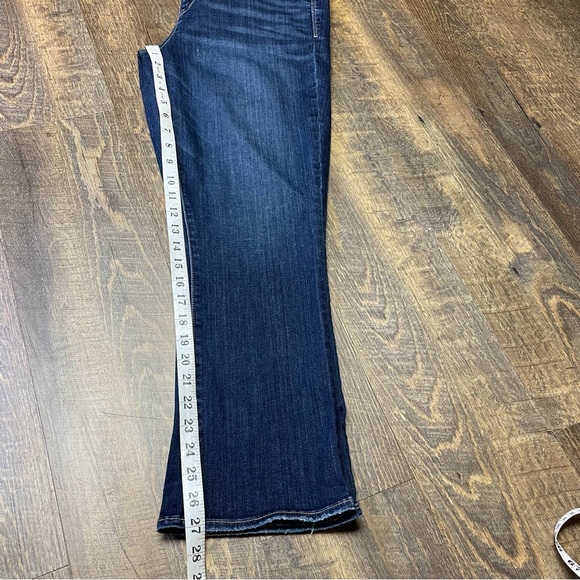 American Eagle Artist Crop Jeans Women Size 16 Long Next Level Stretch Dark Wash - Picture 7 of 10